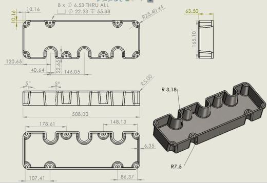 带二维图纸的 V6 双涡轮增压发动机缩略图